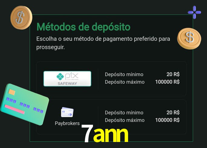 O cassino 7ann oferece uma grande variedade de métodos de pagamento